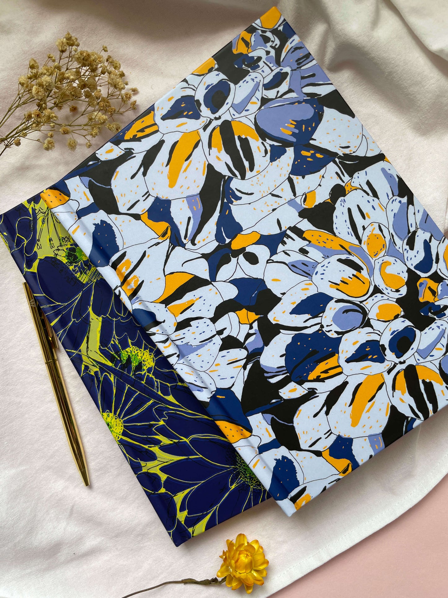 A5 Hardcover Thick Notebook with Bulu Floral Pattern