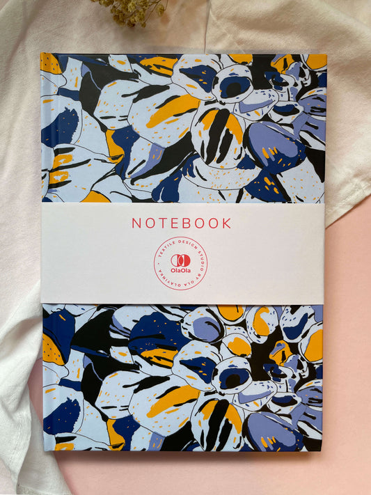 A5 Hardcover Thick Notebook with Bulu Floral Pattern