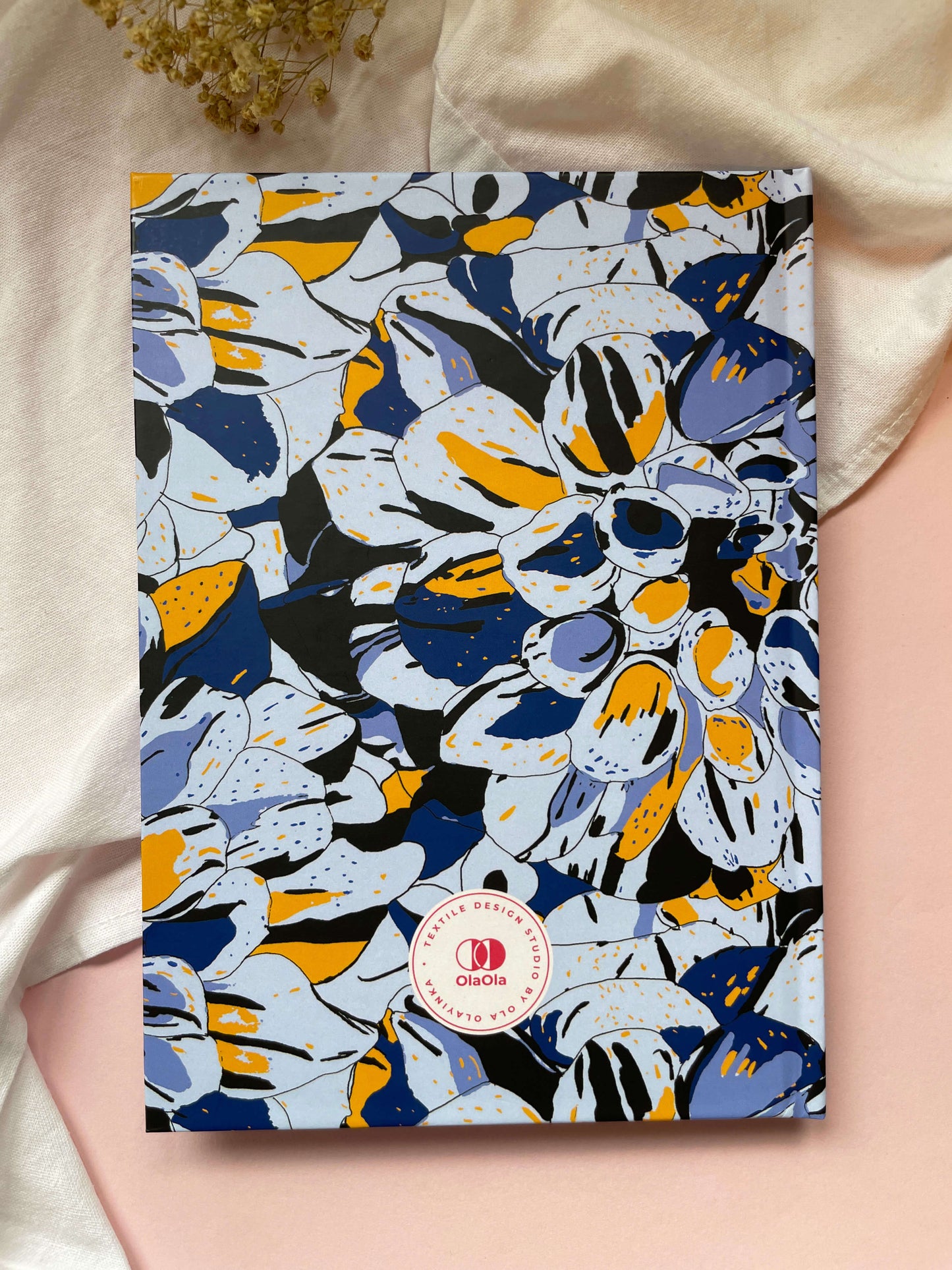 A5 Hardcover Thick Notebook with Bulu Floral Pattern