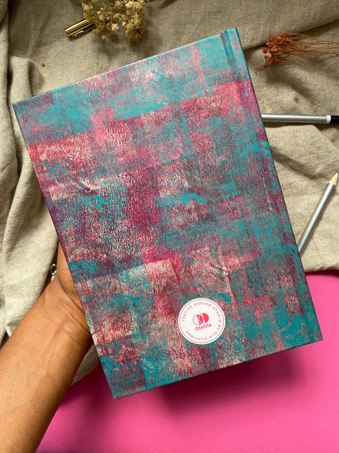 A5 Hardcover Thick Notebook with Rust Pattern