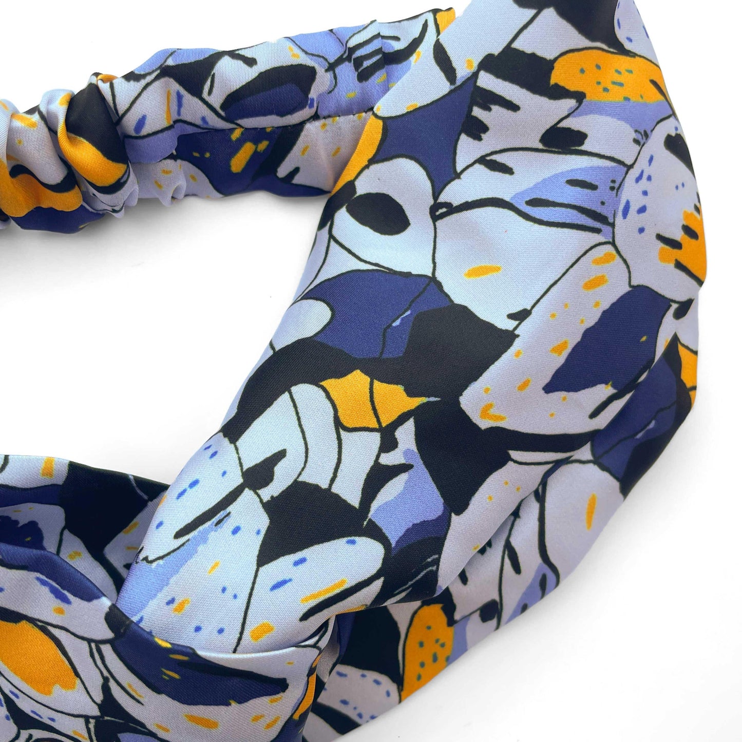 Silky Satin Knot Turban Headband With Bulu Pattern