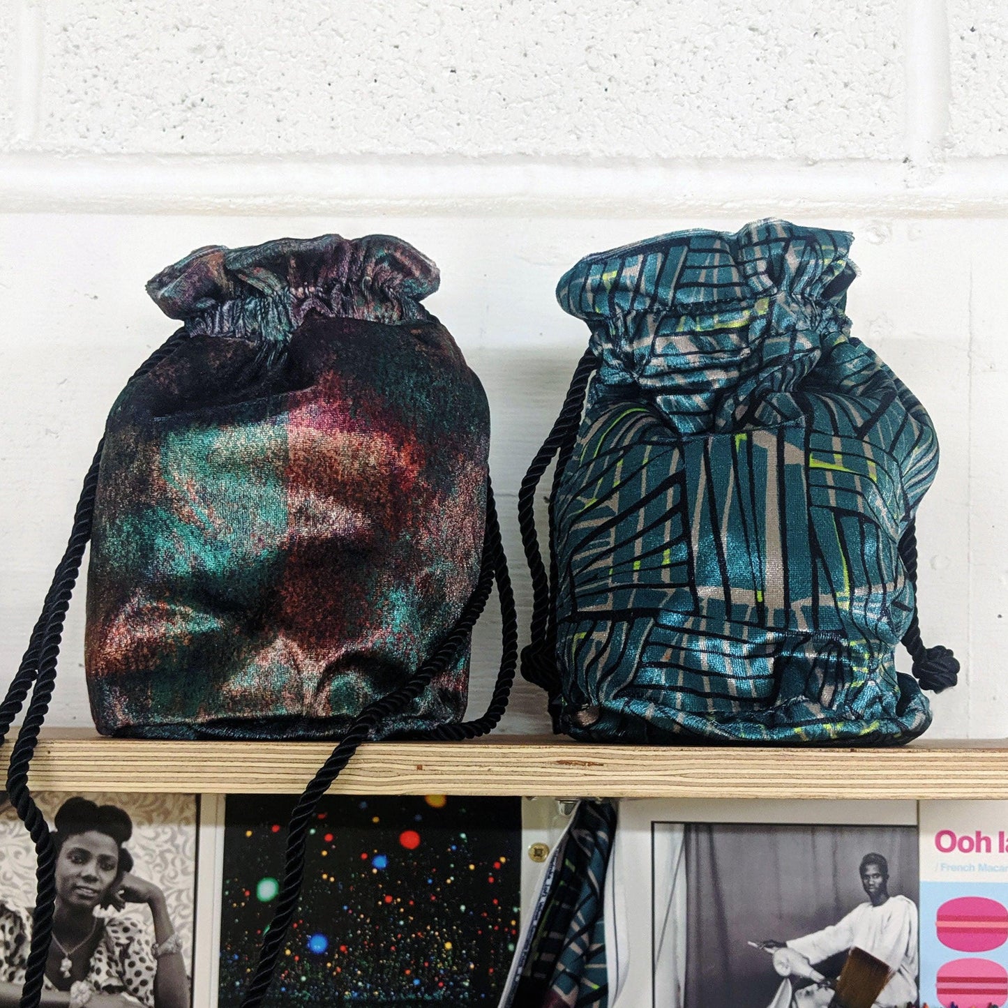 Printed Velvet Bucket Bag - OlaOla
