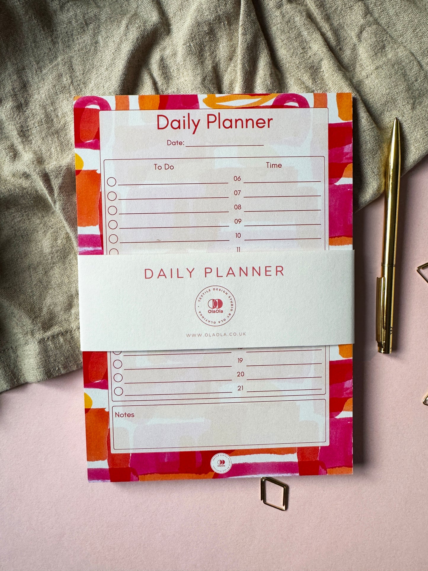 A5 Daily Planner Notepad with Irisi Pattern