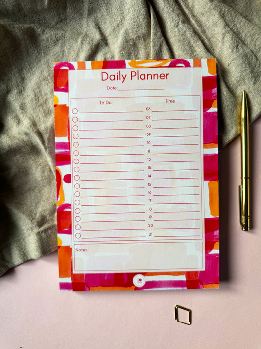 A5 Daily Planner Notepad with Irisi Pattern