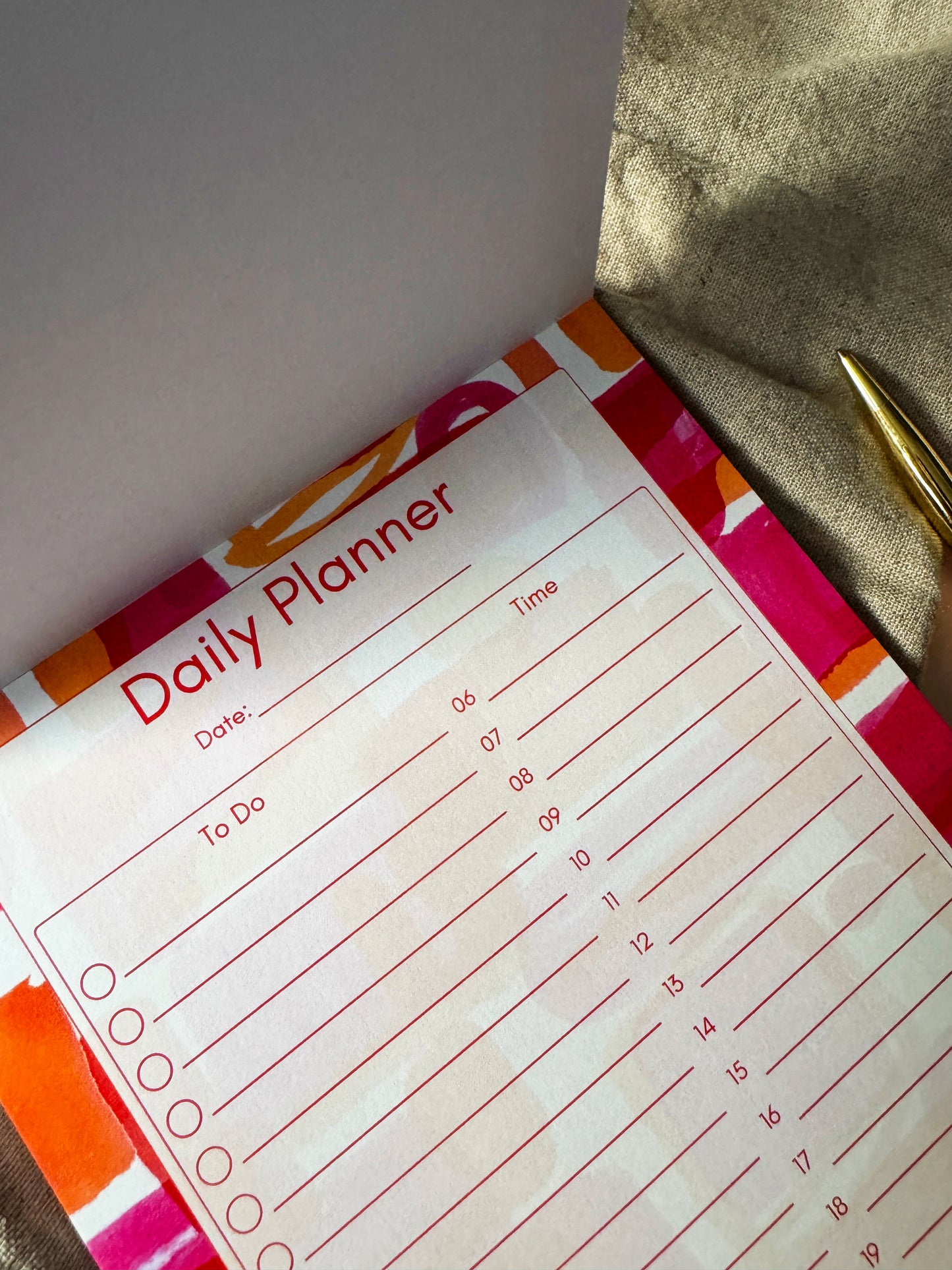 A5 Daily Planner Notepad with Irisi Pattern