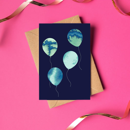 Geo Balloons Art Greeting Card