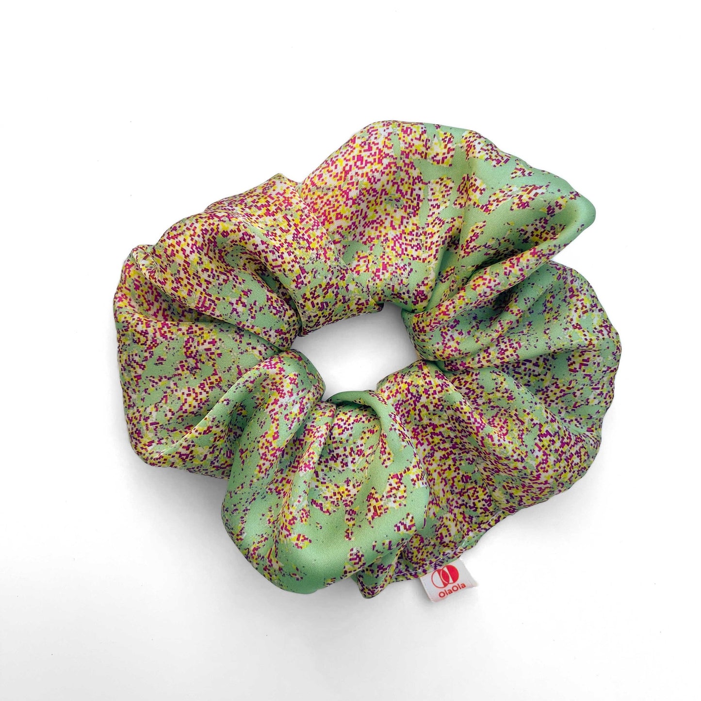 Large Silky Satin Scrunchie With Blitz Pattern