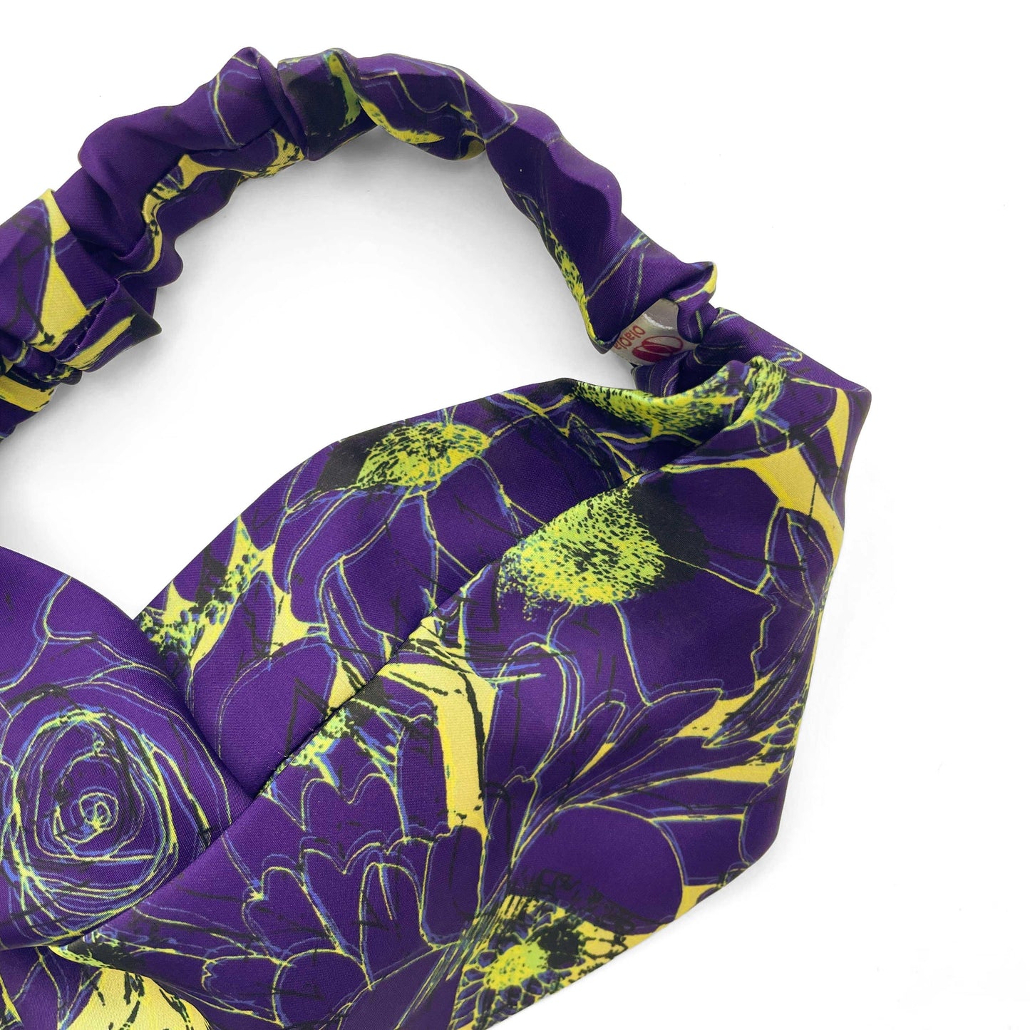 Silky Satin Knot Turban Headband With Late Bloom Floral Pattern