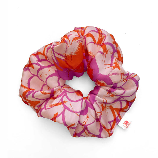 Large Silky Satin Scrunchie With Ripple Pattern
